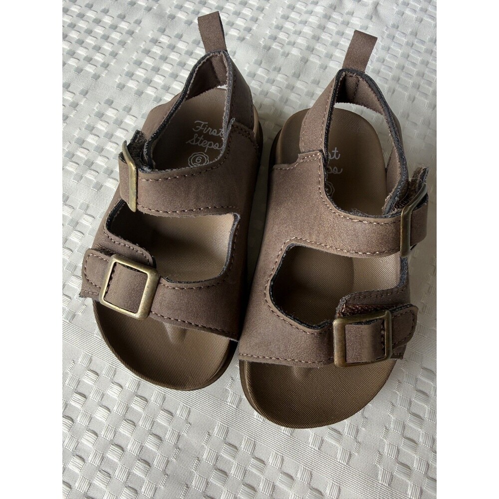 Stepping Stones Toddler 6 Brown Buckle Sandals Shoes Spring Summer Boho Beach